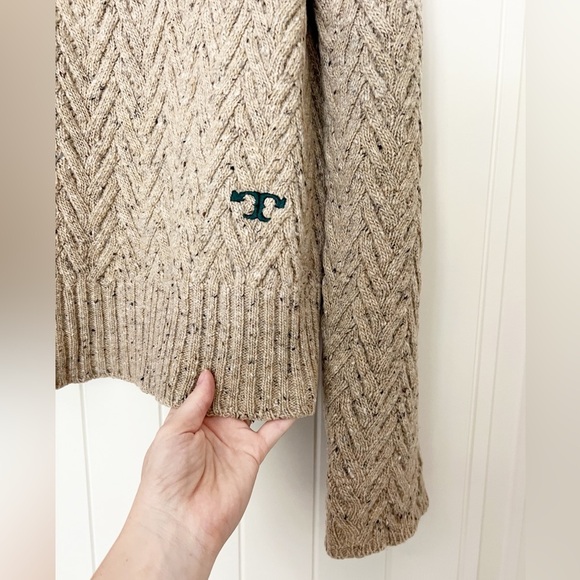 Tory Burch Wool Camel Chunky Turtleneck Sweater - Picture 7 of 11